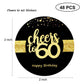 Sumerk 48 Pcs Cheers To 60 Stickers Large Bottle Stickers 60Th Birthday Stickers Card Seals 2 Inches Round Happy Birthday Party