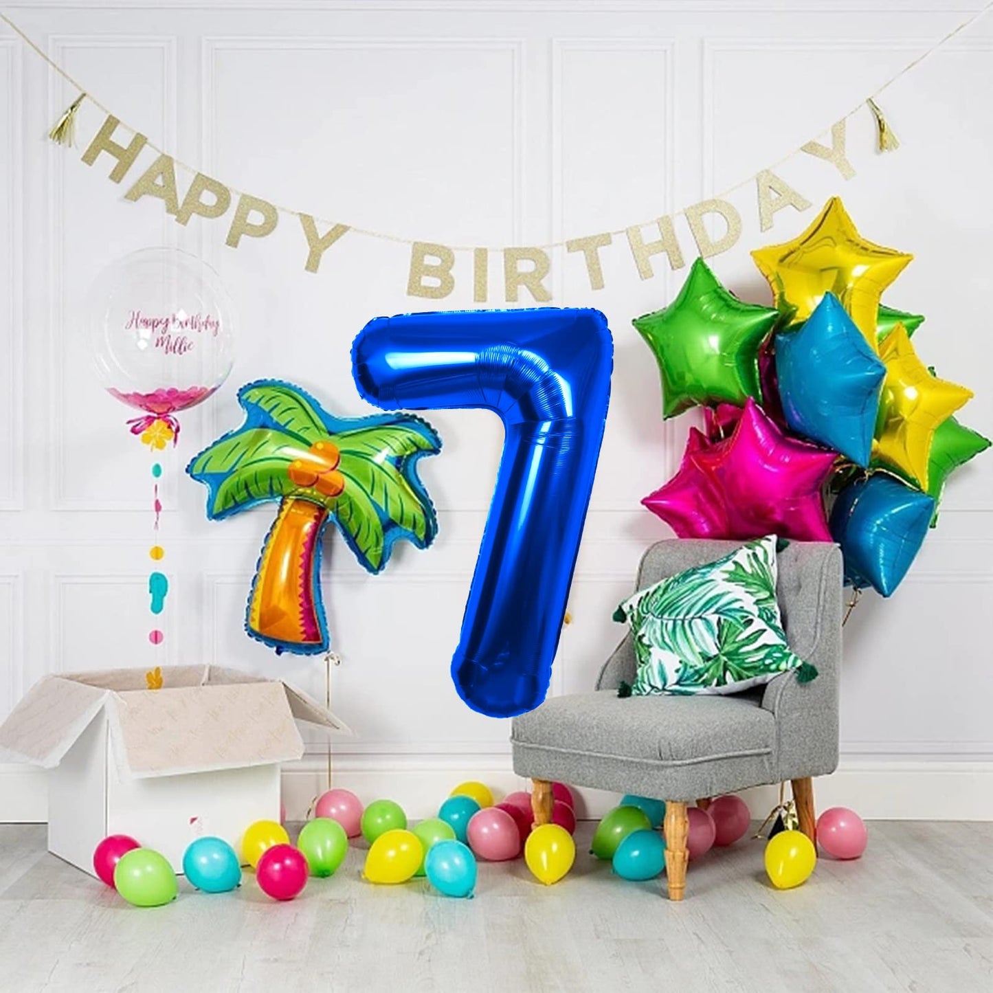 40 Inch Number 17 Balloon Blue Jumbo Giant Big Large Number 17 Foil Mylar Blue Balloons 71Th Birthday Party Anniversary Decorati