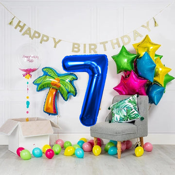 40 Inch Number 17 Balloon Blue Jumbo Giant Big Large Number 17 Foil Mylar Blue Balloons 71Th Birthday Party Anniversary Decorati