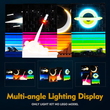Vonado Light Kit Compatible With Lego Tales Of The Space Age, Diy Lighting Compatible With Lego 21340 Building Set (No Model), Lights Compatible With Lego Space 3D Postcards For Astronomy Lovers