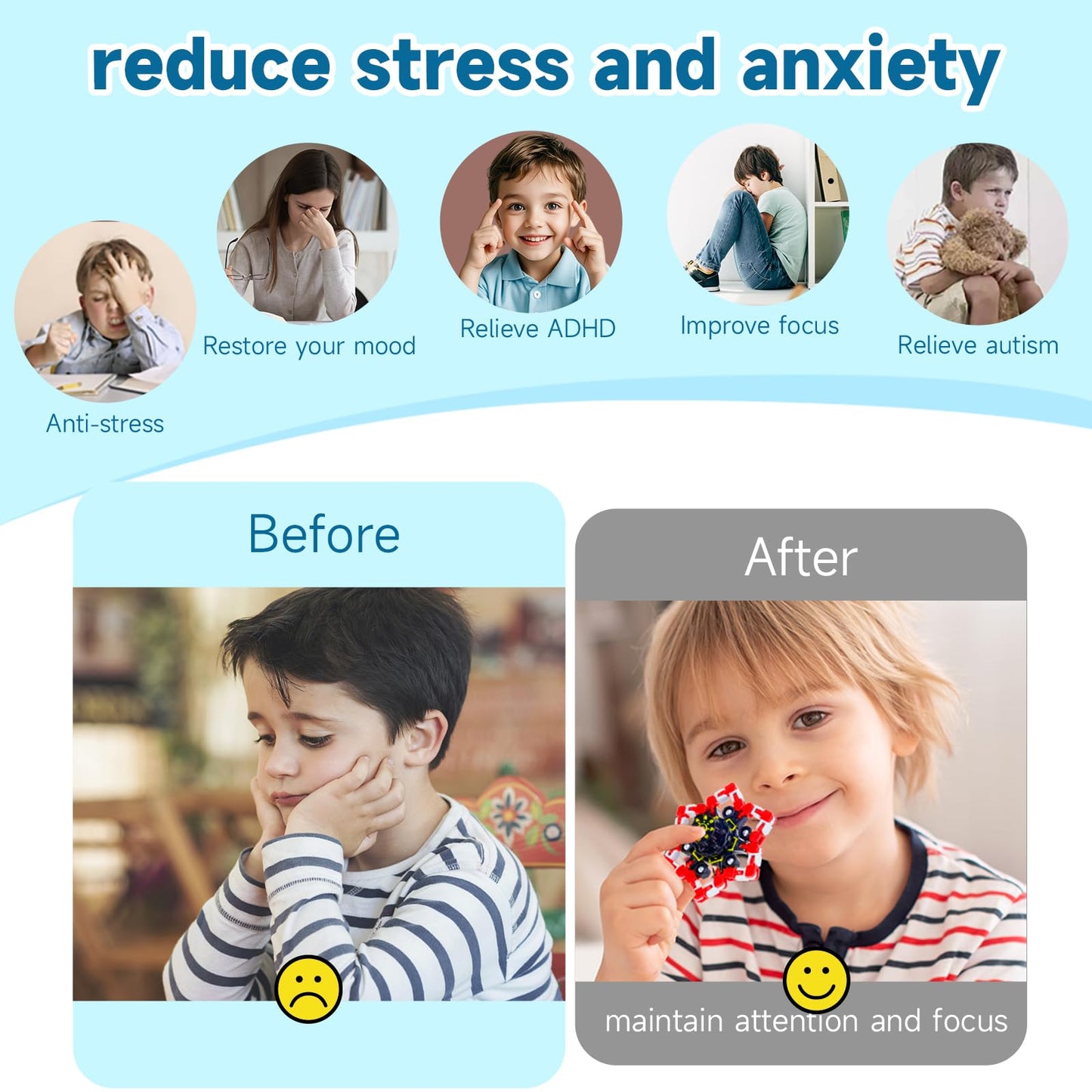 12PCS Fidget Toys Bulk Transformable Fidget Spinner Party Gifts Travel Sensory Toys for Easter Basket Stuffers Birthday Party Favours School Rewards