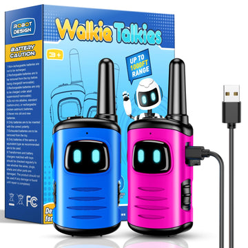 Kids Walkies Talkies Toys Rechargeable: 2 Pack Walkie Talkies For Kids Easter Birthday Gifts For 3 4 5 6 7 8 Year Old Boys Girls