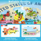 2 Sets Floor Puzzles World And United States Map Puzzles With Poster World And Us Geography Jumbo Round Puzzle For Kids 4-8 Geog