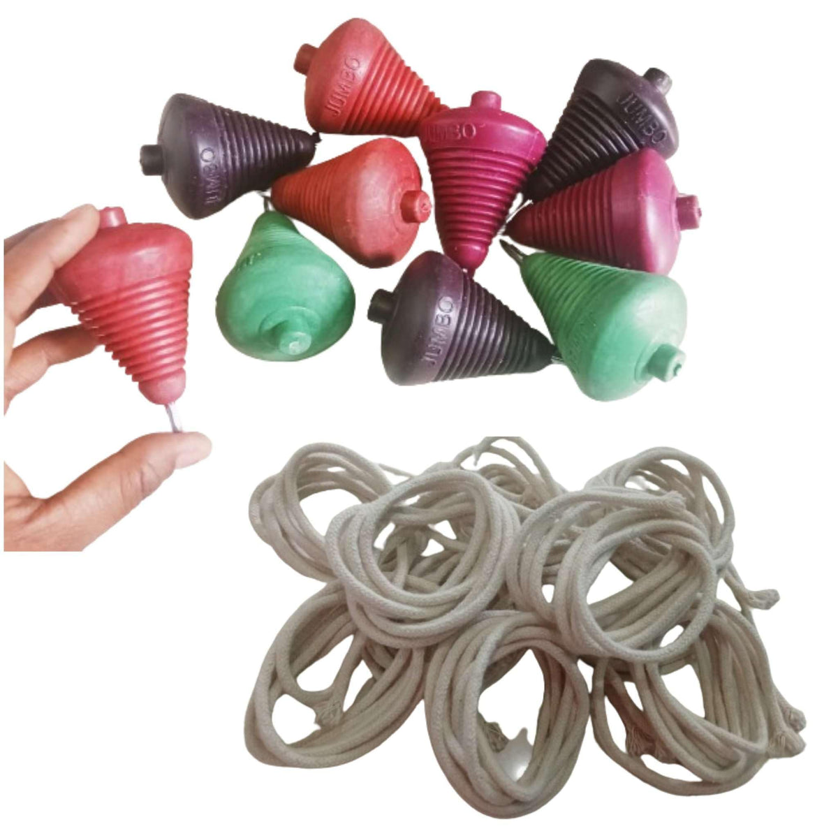 ZOKCY (Pack of 10 Pcs) Plastic Spinning Lattu with Thread for Kids/lattoo Toy for/Plastic Spinning Lattu with Thread/Traditional