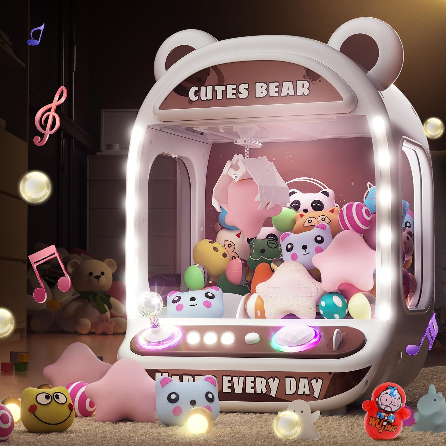 Skirfy Claw Machines For Kids,Unicorns Toys For Girls Age 6+,Arcade Games Mini Vending Machine With Squishy Fidget Toys,Candy Ma