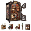 Fsolis Book Nook Kit, Diy Miniature House Room Kit For Adult Activity Puzzle Booknook Bookshelf Decor Birhday For Women Teens Craft Lovers(Count Cat'S Study)