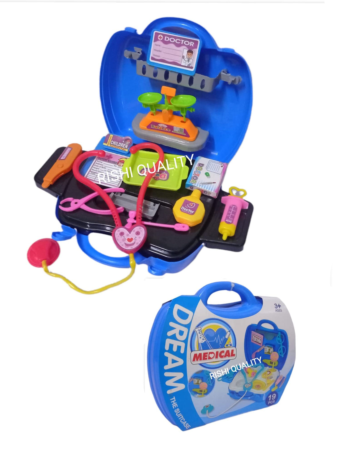 Rishi Quality Tool Set Box Kit With Suitcase / Carry Case Toys For Kids Girls Boys. 19 Pcs Set. Pretend Play Engineering Tool Ki