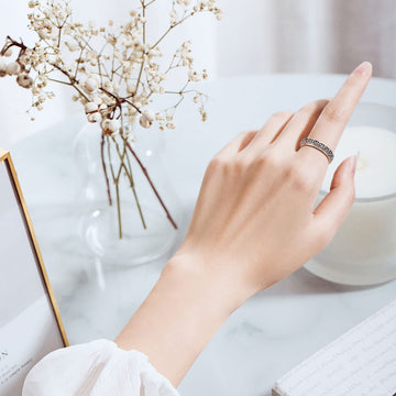 Hoohwe Spinner Rings For Anxiety,S925 Sterling Silver Fidget Anxiety Worry Relieving Boredom Band Rings (5.Celtic Knot Rings, 7)