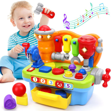Toys for 1 Year Old Boy, Musical Learning Workbench for Toddler Toys Age 1-2, Baby Toys 12-18 Months Birthday Gifts for 1 Year O
