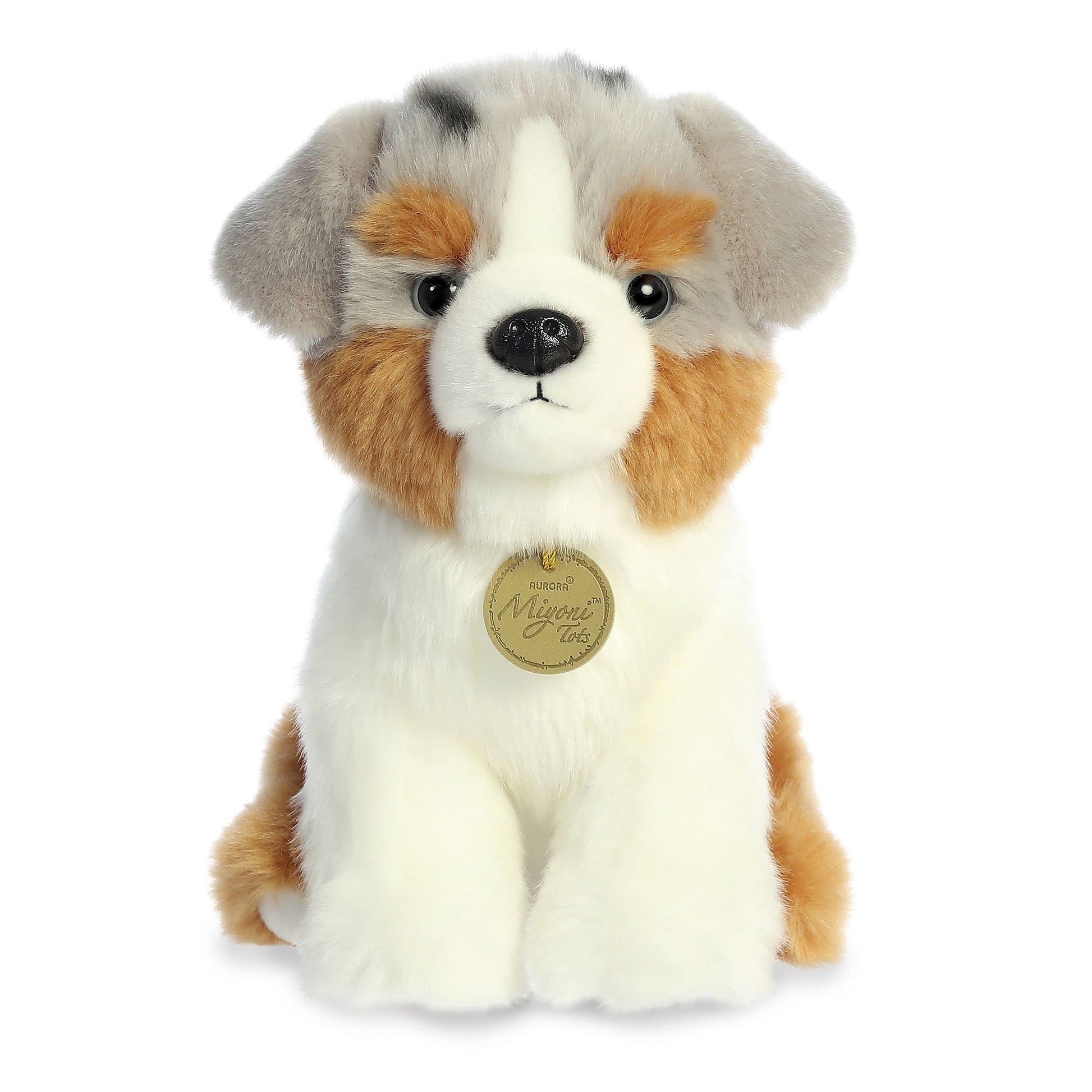 Aurora® Adorable Miyoni® Tots Aussie Pup Stuffed Animal - Lifelike Detail - Cherished Companionship - Multicolor 9 Inches