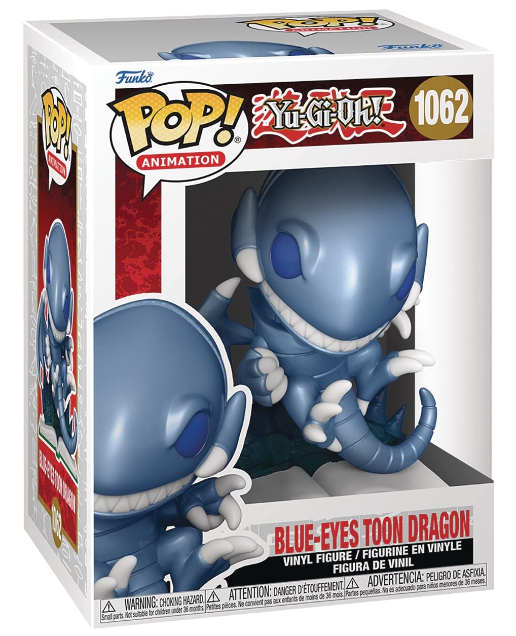 Pop Yu-Gi-Oh! - Blue Eyes Toon Dragon (Mettalic) Funko Vinyl Figure (Bundled With Compatible Box Protector Case), Multicolor, 3.