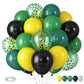 Green And Yellow Balloons, Tractor Football Sport Theme Balloon, Black Yellow Balloon, Vintage Dark Green Balloons Green Confett