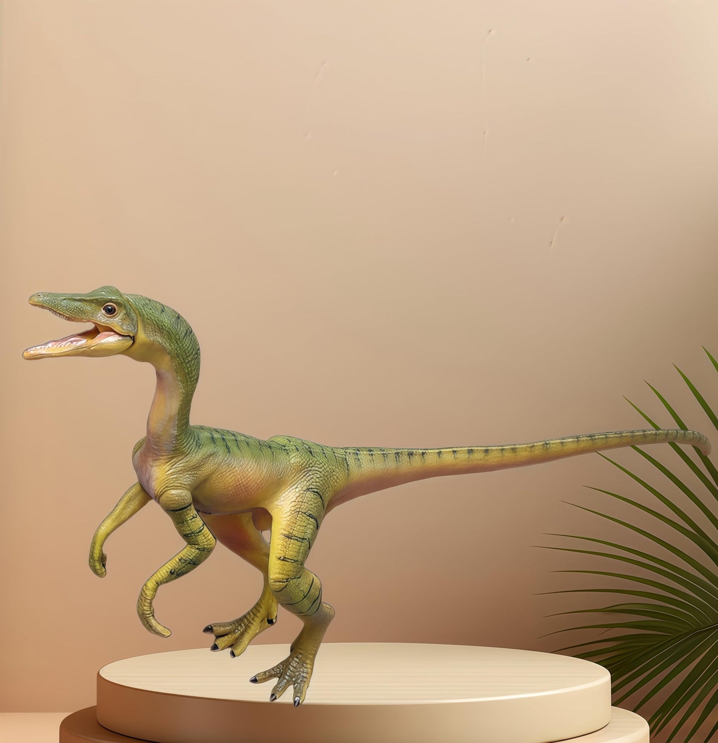 Gemini&Genius 2Pcs Compsognathus Dinosaur Toy Figurines, Moveable Jaw, Realistic Plastic Action Figures for Kids, Large Size