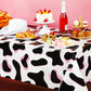 Tiamon 3 Pcs Pink Cow Print Tablecloth 108 x 54 Inch Birthday Party Table Cloth Disposable Plastic Cover for Disco Pink Cowgirl