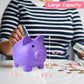 Pjdrllc Large Piggy Bank, Unbreakable Plastic Money Bank, Coin Bank For Girls And Boys, Large Size Piggy Banks, Practical Gifts For Birthday, Easter, Christmas (Purple)
