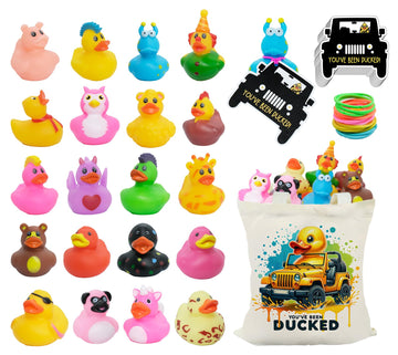 Rubber Ducks With Tags For Jeep Ducking, Jeep Ducks For Ducking, Jeep Ducks With Tags For Ducking, 20 Pack Rubber Ducks, 20 Card