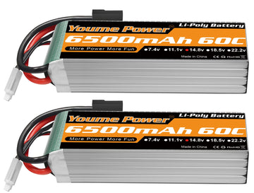 Nihewo 4S Lipo Battery, 14.8V Lipo Battery 6500mAh 60C with Tr Plug Compatible with Maxx X-Maxx RC Buggy Truggy Crawler Monster 