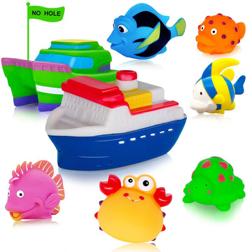 Mold Free Baby Bath Toys - Infant Baby Toys 6-12 12-18 Months - Water Table Toys Pool Toys Fish Bathtub Toys For Toddler 1-3 - V