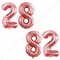 Goer Number 28 Balloons For 28Th Birthday Party Decorations,42 Inch Jumbo Foil Helium 82 Balloons For 82Nd Birthday Party Decoration (Rose Gold)