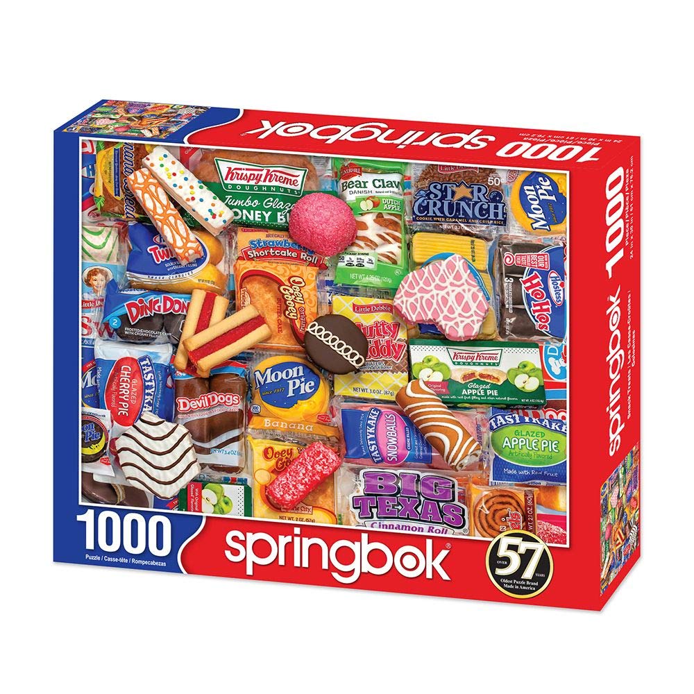 Springbok 1000 Piece Jigsaw Puzzle - Snack Treats, Multi, Engineered Wood, Model 38-10933