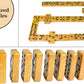Vovotuzzi Dominos Set For Adults, Thick Domino, Double 6 Dominoes Set For Adults And Kids, 28 Marbleized Gold Tiles In Brown Lea