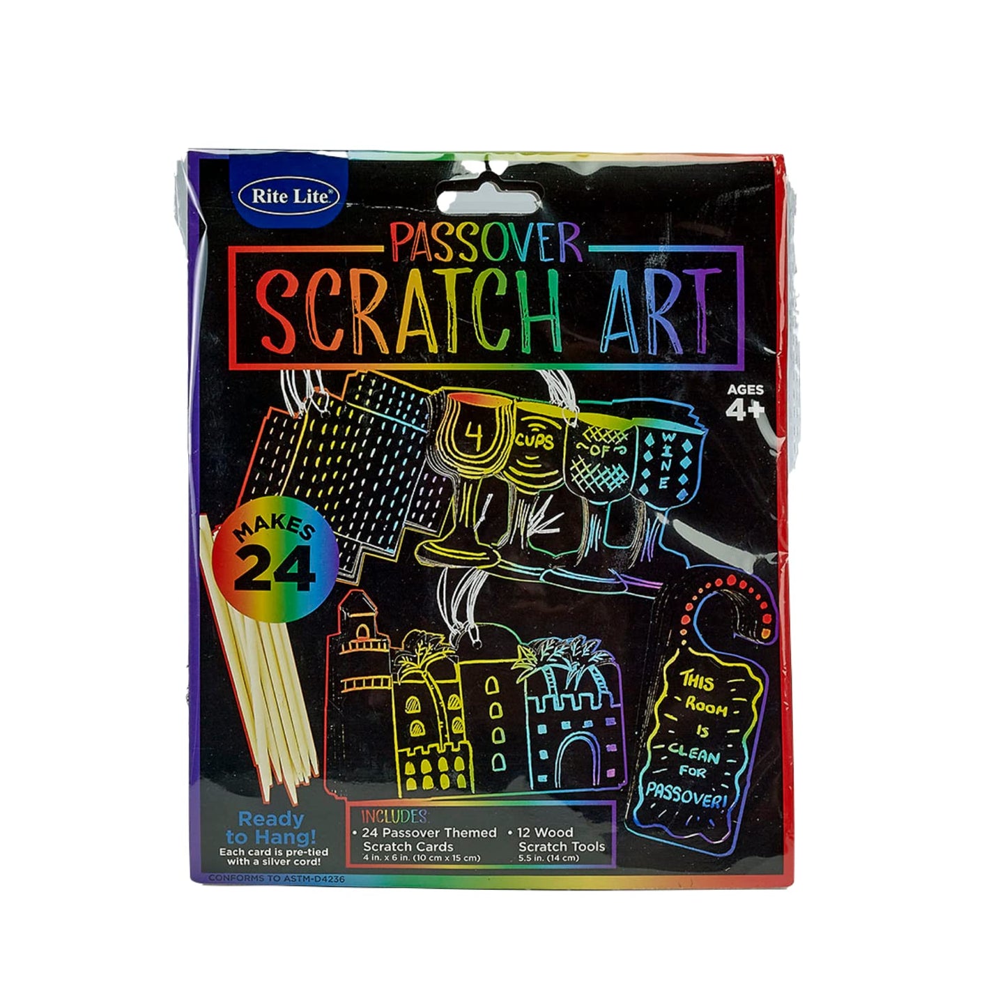 Rite Lite Passover Scratch Paper Kit - Passover Gifts, Passover Gifts for Kids, Passover Scratch Art, Passover DIY Kit for Kids!