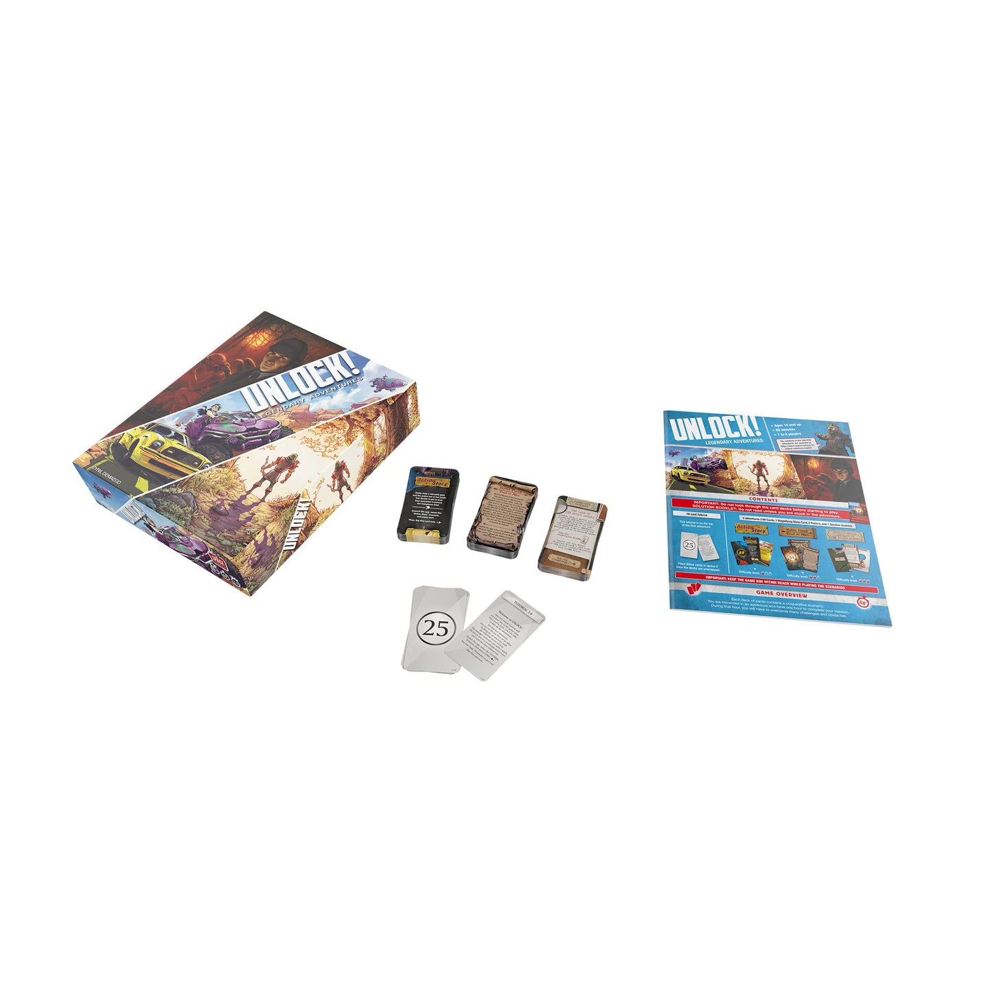 Space Cowboys Legendary Adventures Card Game - Cooperative Escape Room Fun for 1-6 Players, Ages 10+, Multicolor, ASMSCUNLOCK09EN