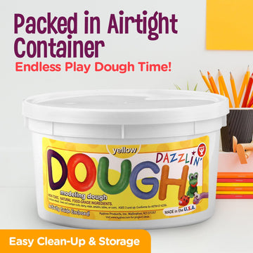 Hygloss Play Modeling Dough - Yellow Dough Scented - Safe & Non-Toxic For Kids Arts & Crafts - Party Favors - Classroom Supplies - 3Lb