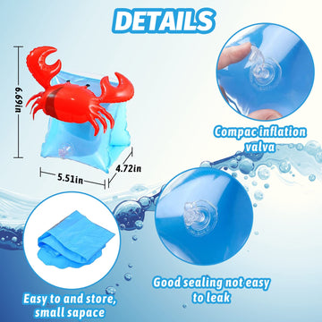 Ccinee Inflatable Arm Bands Crabby Swimming Arm Floats Sleeves Water Wings For Kids Swimming Learners