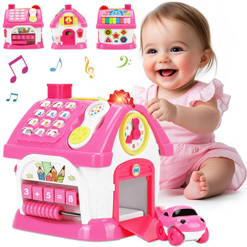 Aitbay Toys For 1 Year Old Girl Gifts: Baby Musical Toys 6-12 12-18 Months 8-In-1 Multi-Functional House - Montessori Educational Toys For Toddlers 1-3 - First Christmas 1St Birthday Gifts