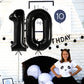 Katchon, Giant Black 10 Balloon Number - 40 Inch | 10Th Birthday Decorations | Black 10Th Birthday Balloons For 10 Birthday Decorations Black | Black Number 10 Balloons