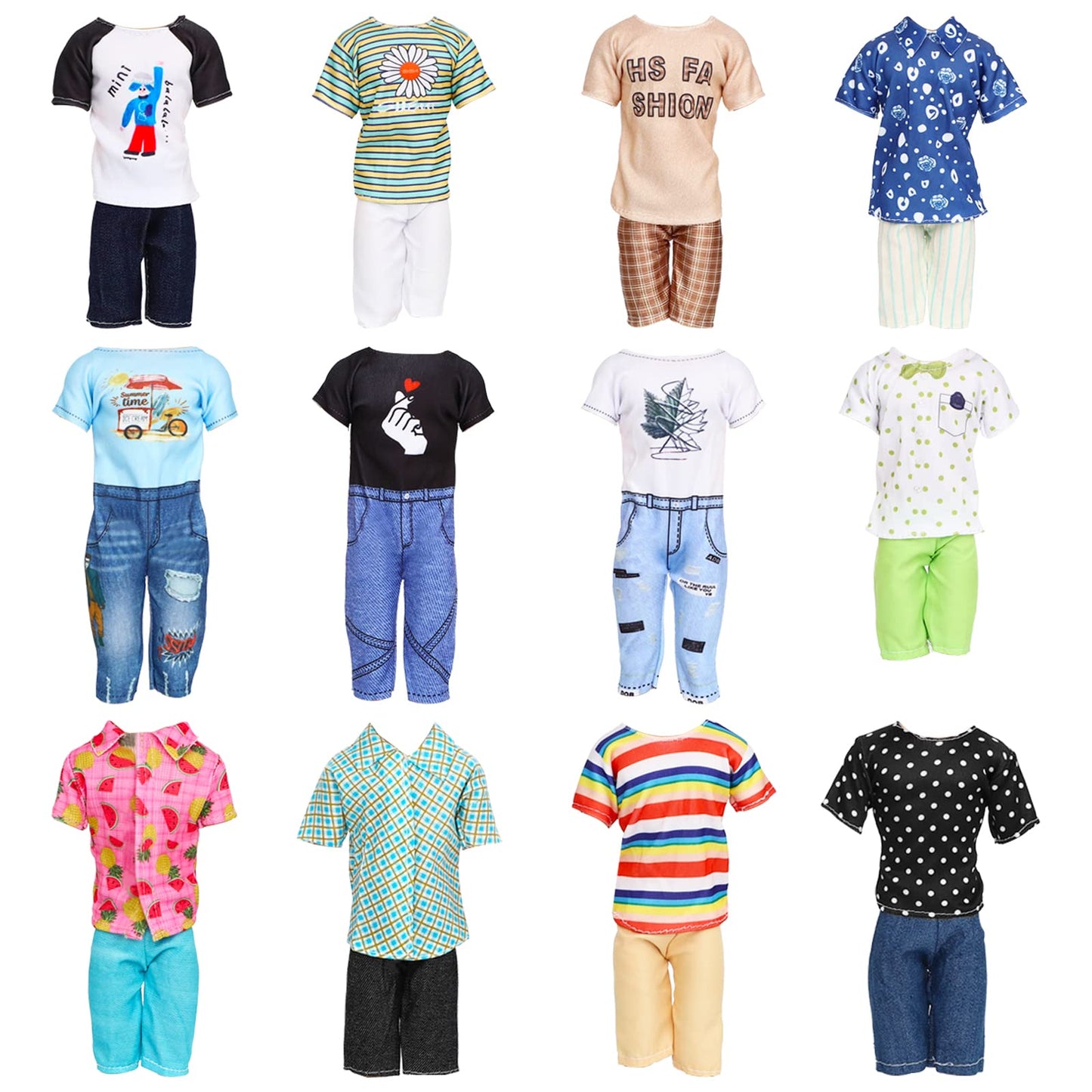 Sotogo 29 Pieces Doll Clothes And Accessories For 12 Inch Boy Doll Include 12 Sets Doll Clothes/Casual Clothes/Outdoor Outfits And 4 Pairs Of Shoes