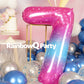 Rainbowq 7 Balloon Number 40 Inch For Boy Or Girl Big Starry 0-9 Foil Mylar Large 7 Number Balloon Happy 7Th Birthday Party Anni