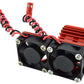 Apex RC Products 540/550 Aluminum Heat Sink W/Two 30mm Fans - 3 Colors to Choose from (Red)