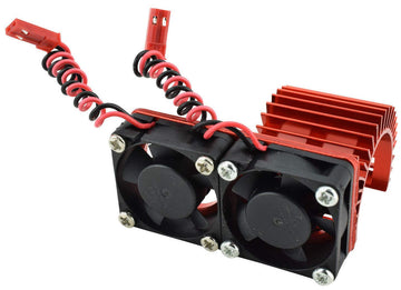 Apex RC Products 540/550 Aluminum Heat Sink W/Two 30mm Fans - 3 Colors to Choose from (Red)