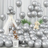 Jobkoo Silver Balloons 12 Inch 100 Pack, Metallic Silver Balloons Chrome Silver Metallic Balloon Shiny Silver Latex Balloons For