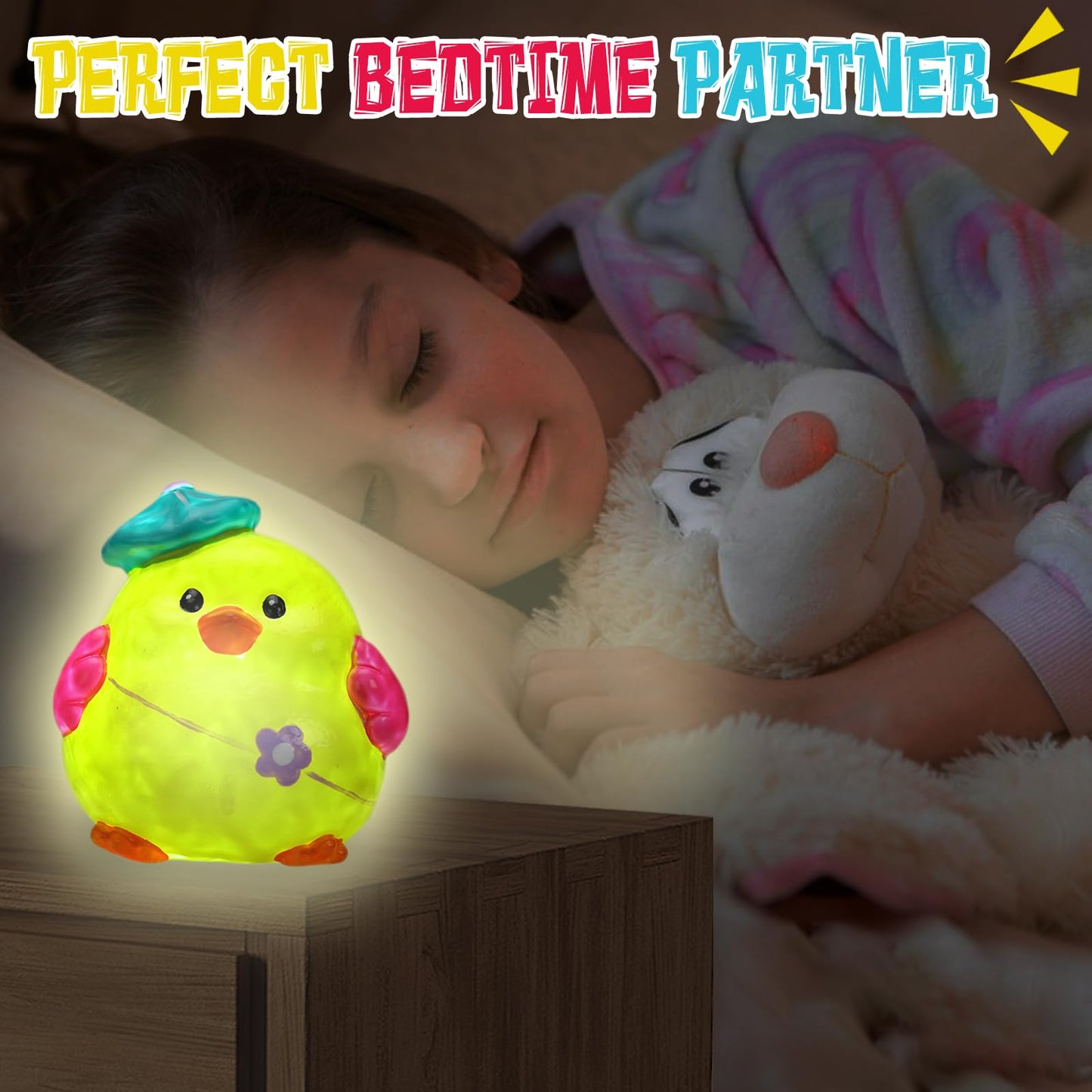 HAPMARS Paint Your Own Chick Lamp Kit 1pcs, DIY Art Kit for Kids Girls Boys Age 4 5 6 7 8 9 10 11 12+, Art and Craft Supplies Cr