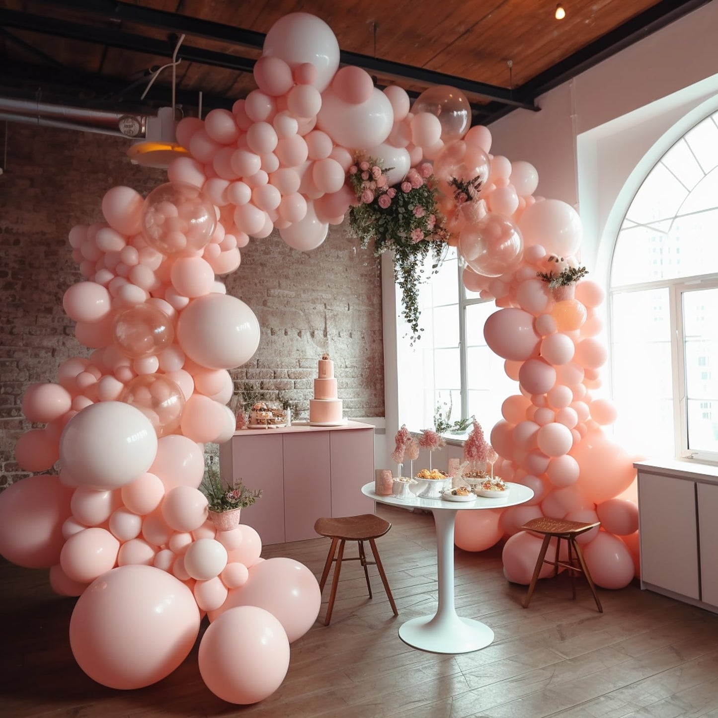130Pcs Pastel Pink Balloons Different Sizes 18'' 12'' 10'' 5'' Balloon Garland Arch Kit Perfect For Birthday Party, Graduation,