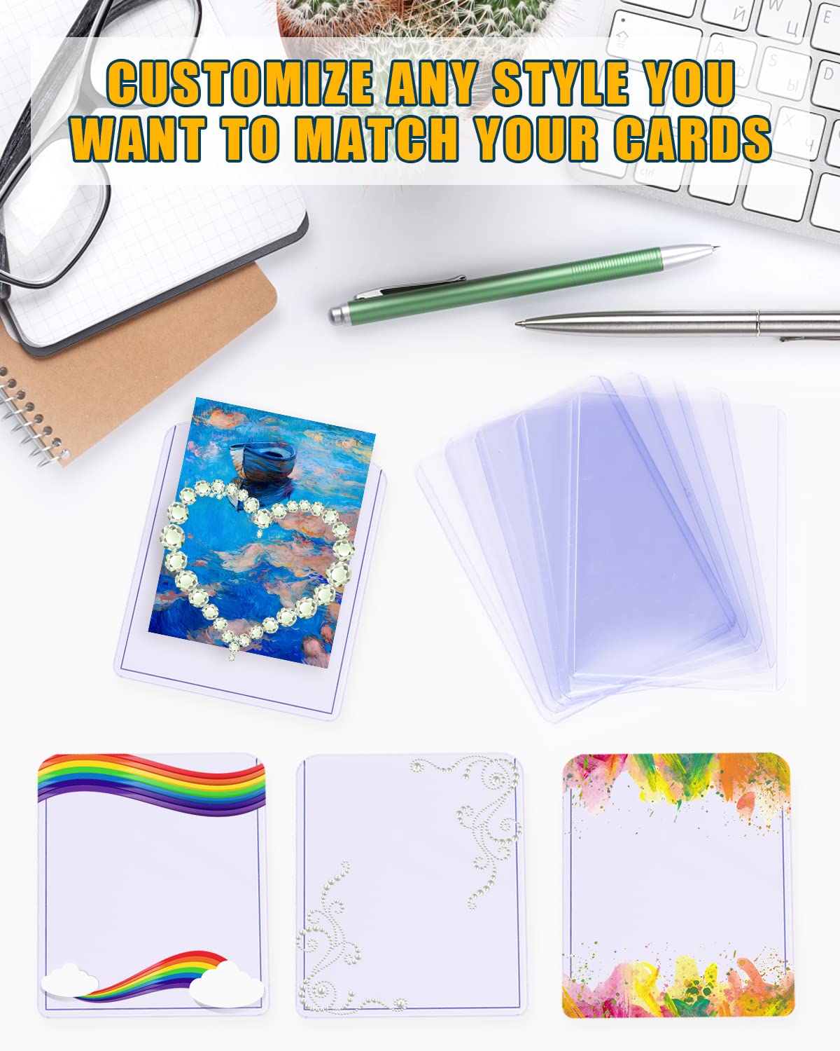 Top Loader Card Sleeves 480 Ct, 35 Pt Premium - 240 Hard Plastic & 240 Soft Clear Sleeves For 3' X 4' Trading Cards