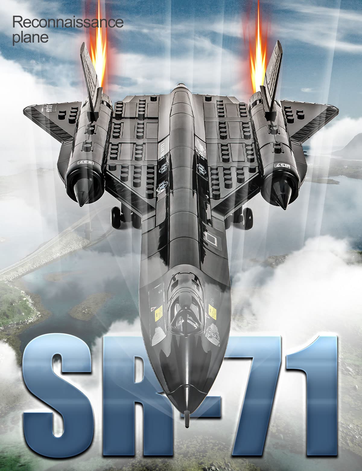 SEMKY Military Series SR-71 Reconnaissance Aircraft Jet Blackbird Air Force Building Block Set (183 Pieces) -Building and Military Toys Gifts for Kid and mature-themed