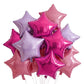 TONIFUL 15Pcs 18 Inch Large Pink Purple Star Shape Foil Balloons Big Stars Helium Mylar Ballons for Birthday Wedding Baby Shower