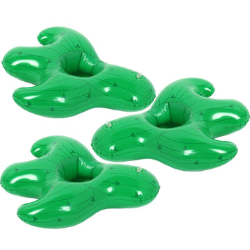 Inflatable Drink Holder 3 Pack Cactus Drink Pool Floats Cup Holders For Summer Pool Party, Variety Shape To Choose