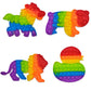 Animals Pop Fidget Toys Set  Silicone Rainbow Dinosaur Popper Fidget Set for Children  Sensory Squeeze Toys Stress Reliever Tool for Kids mature-themed ADHD Lion  Tiger  Horse and Duck 4 Pack