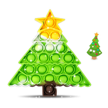 Christmas Themed Fidget Toys,Small Christmas Tree Push Bubble Sensory Toy Xmas Gifts For Kids Toddlers Girl Boy Adults Toy For Autism Anxiety Stress Relief Stocking Stuffer Party Favors Decorations