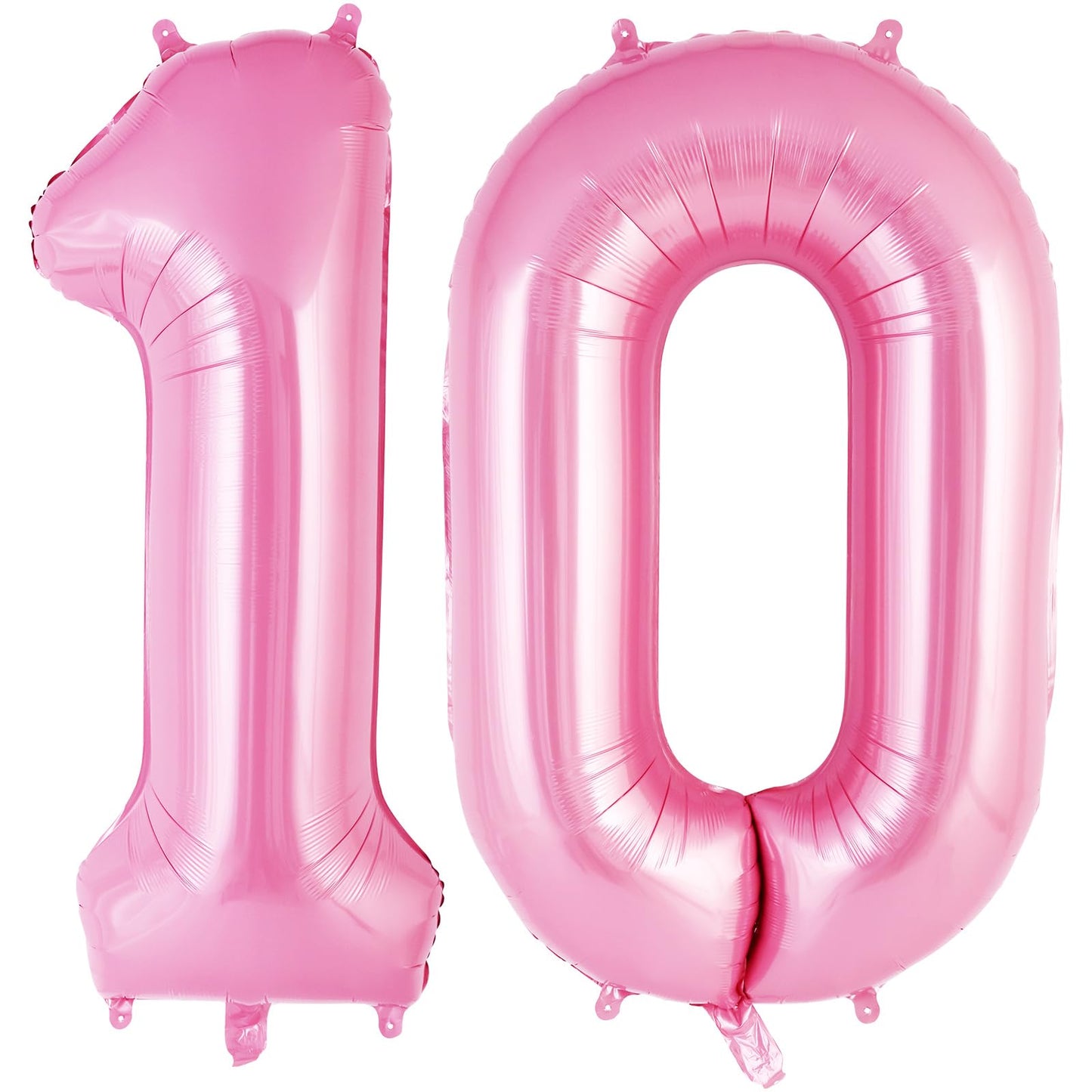 Pink Number 10 Balloon, 40 Inch Big Large Foil Helium Number Balloons, Giant Mylar Number 10 Balloons For 10 Years Old Birthday
