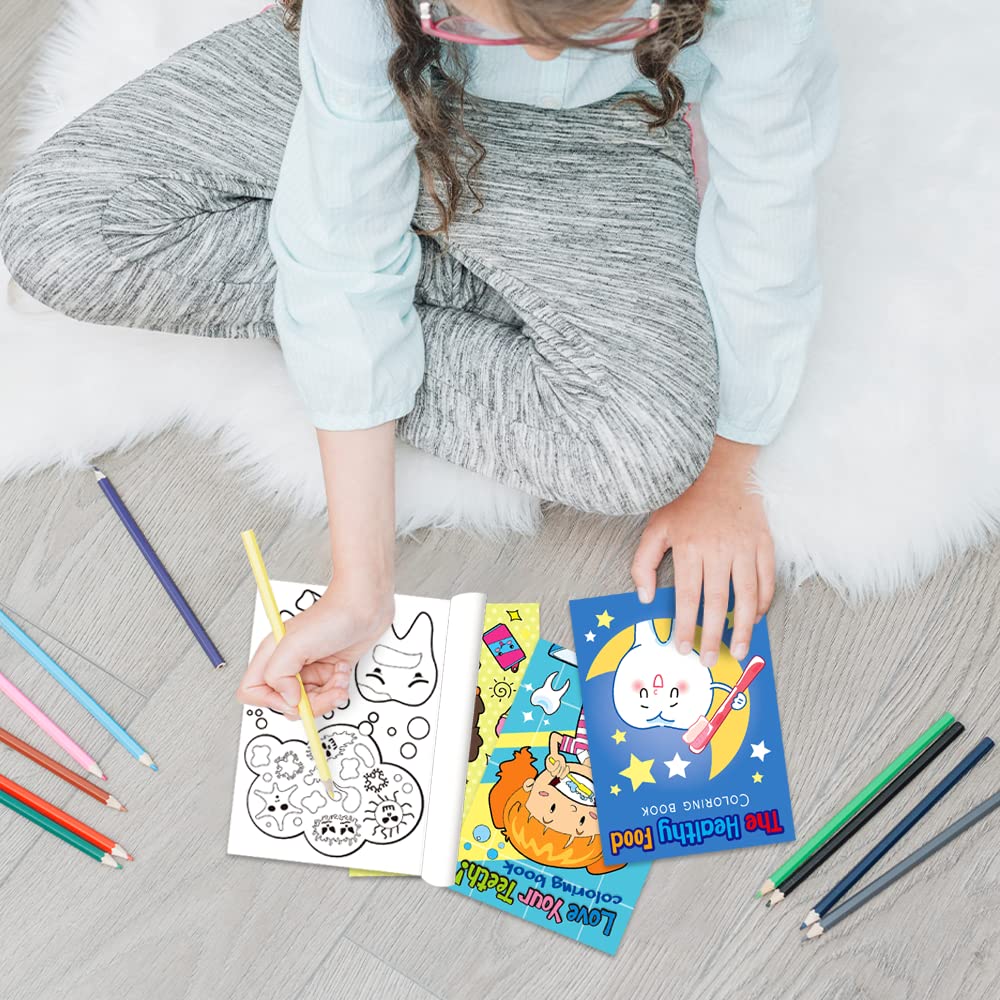 ArtCreativity Dental Coloring Books for Kids, Set of 20, 5 x 7 Inch Small Color Booklets, Dentist Office Giveaways, Favor Bag Fi
