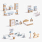 Robotime Dollhouse Furniture, Wooden Doll House Furniture Set, 23 Pcs Doll House Accessories And Furniture, Dollhouse Furniture 