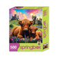 Springbok Highland Cows in The Countryside 500 Piece Jigsaw Puzzle - Endulge in a Colorful Escape with These Fuzzy Scottish Favorites