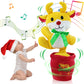 Oiuros Christmas Dancing Cactus Talking Baby Toys With Lights, Dancing Cactus Mimicking Toy Repeats What You Say Cactus Toy For Children'S Early Education(Christmas Reindeer)