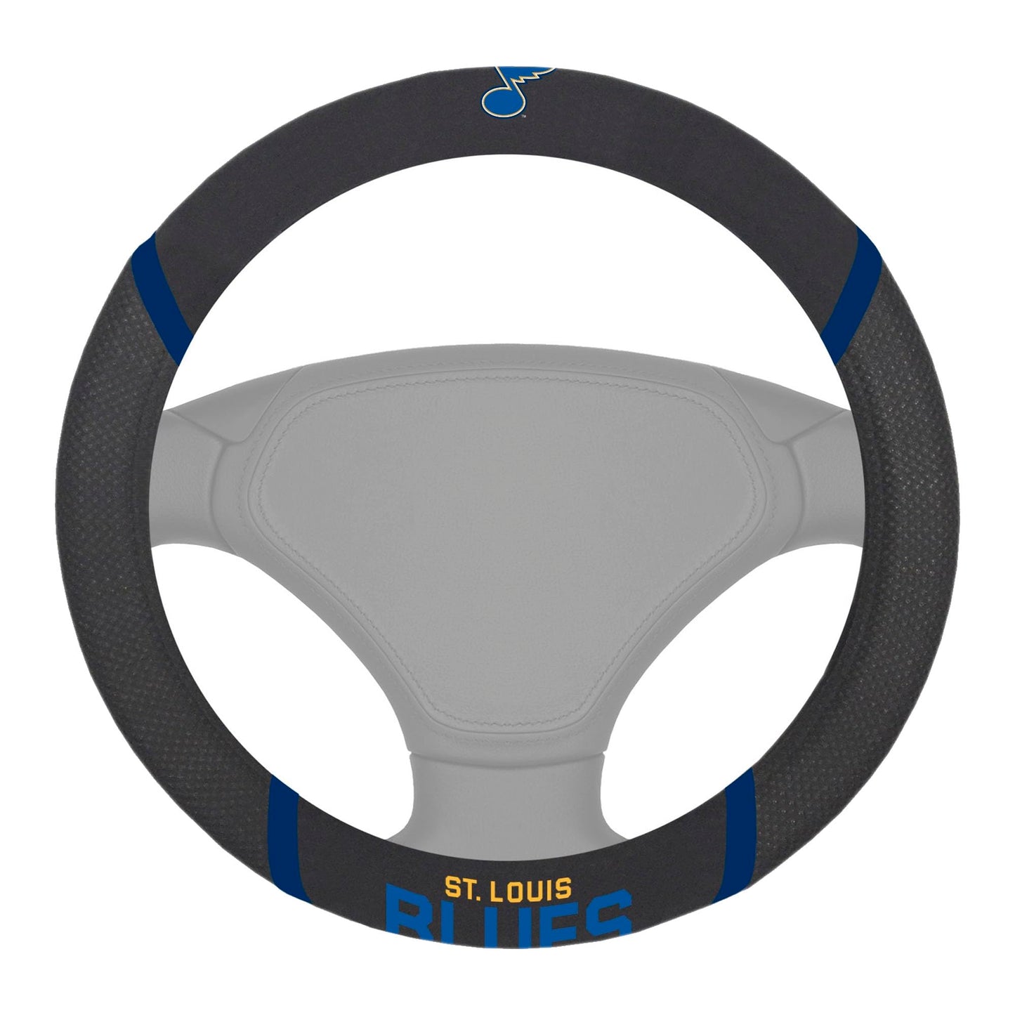 FANMATS 17189 NHL - St. Louis Blues Steering Wheel Cover, Black, 15 x 15/Small